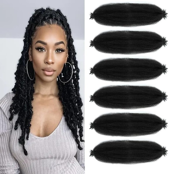 Afro Twist Hair 6 pcak Pre Separated Springy stretched Wrapping