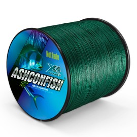 Ashconfish PE 4 Strands Fishing Line 1000m Super Strong High Sensitivity Abrasion Resistant Low Elongation Fishing Line Duck Green