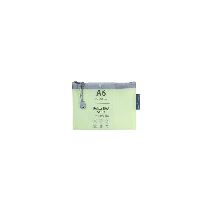 Grafoplás Soft EVA A6 Pastel Green Zipped Bag Soft Touch