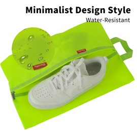 6pcs Portable Shoe Organizer, Travel Pouches with Zipper, Golf Shoe Bags, Clothes Bags, Soccer Cleats Bag Shoe Pouch for Gym, Waterproof, Odor-Resistant (Green)