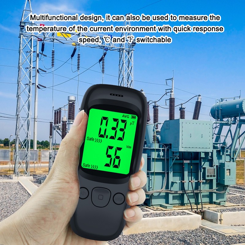 Handheld Portable LCD Display Electromagnetic Radiation Detector Magnetics Field Electric
