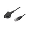 Goobay 51235 TAE-F Cable for DSL/VDSL, Black, 10m Length