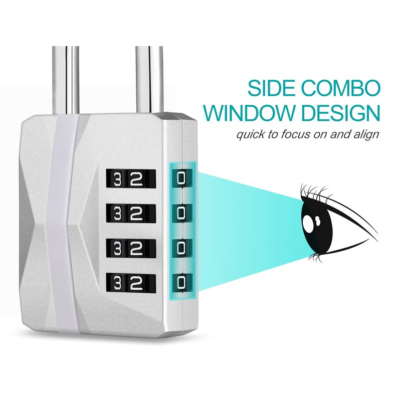 ZHEGE Locker Padlocks with Code, 4 Digit Combination Padlock for