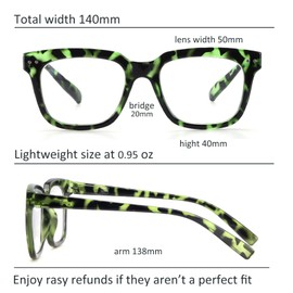 CHOFILORD Ladies Reading Glasses Blue Light Blocking Spring Hinge Computer Readers, Fashion Eyeglasses for Women Men (MIxed, 0.0, x)