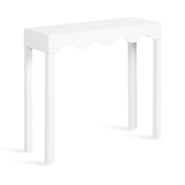 Kate and Laurel Maida Modern Rectangle Wooden Wavy Console Table, 32 x 12 x 30, White, Transitional Decorative Entryway Table with Wavy Apron for Entry Decor Option