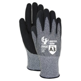 MAGID Liquid-Grip Sandy Nitrile Coated ANSI A3 Cut-Resistant Gloves, 24 Pairs, Size 8/Medium