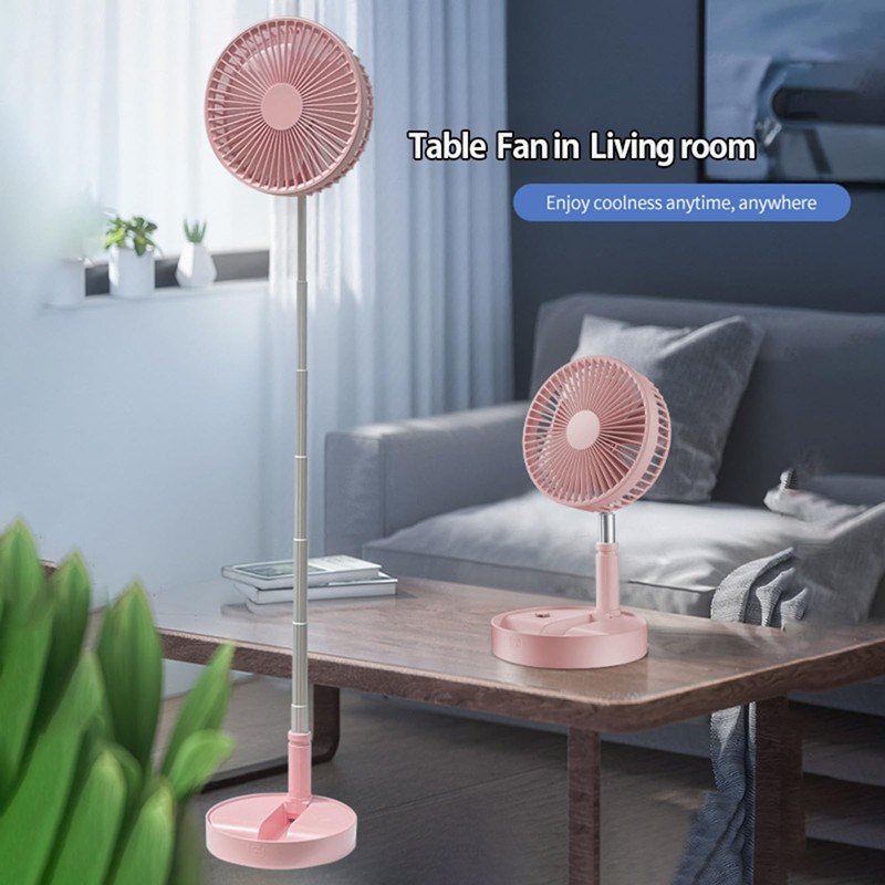 RealinKus Pedestal Fan Foldable table fan, Adjustable Height, 7200mAh Rechargeable,
