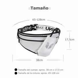 MOSU Riñonera para Correr, Cinturón de Hidratación Impermeable con Portabotellas, Riñonera con Correa Ajustable Adecuada para Senderismo, Correr, Caminar, Trotar, Acampar (Plata)