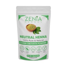 Zenia Henna Neutra 100% Pura En Polvo (Cassia Obovata) | 1 Kg | Henna Incolora Para El Cabello | Acondicionador Natural | Para Un Cabello Sedoso, Suav
