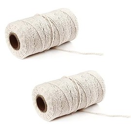 Pack of 2 Gardening Twine, 100 M x 2 MM Twine String Garden String Color Packaging Rope Gift Rope Craft String for DIY Handicraft Decoration Binding(Beige)