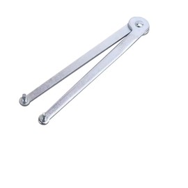 QCVENL 1 PCS Spanner Wrench Universal Adjustable Angle Grinder Wrench Pin Spanner Wrench Locknut Wrench for Backing Pads on Angle Grinder and Round Nuts with Drilled Holes(4mm), Silver