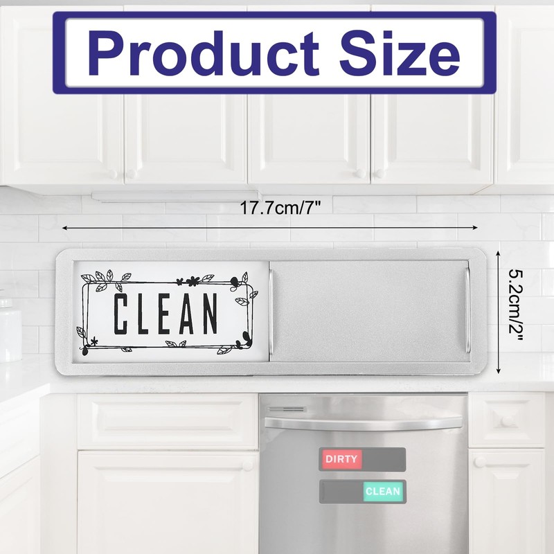 PATIKIL Dishwasher Magnet Clean Dirty Sign, 7x2" Clean & Dirty