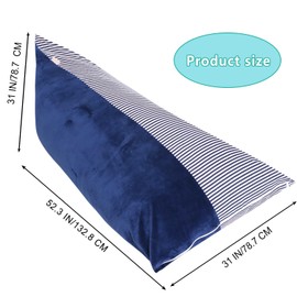 SANFERGE Stuffed Animal Storage Bean Bag Chair Cover - 52 x 31 inches Large Toy Organiser for Children and Adults, Washable, Durable, Triangular Floor Lounger (Cover Only, 200 L Capacity)