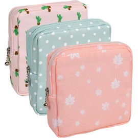 KALIONE - 3 soportes para almohadilla de período, bolsa de período, bolsa de almacenamiento de servilletas sanitarias, bolsas de almohadillas para orejas sanitarias, kit de primer período para