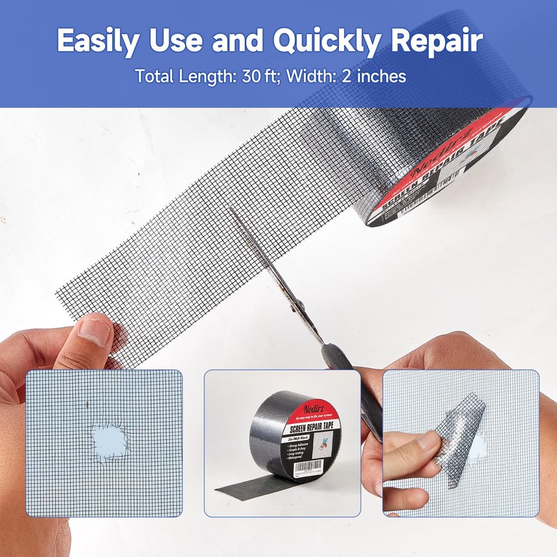 Nodirz Window Screen Repair Tape, 2 in X 30 FT