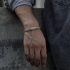 ZARD ZARD Men Twist Cable Cuff Bangle Statment Bracelet in
