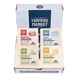 Farmers' Market Cheese Block Assortment 6oz 4-Pack, Shelf Stable, Pasteurized, Locally Sourced Wisconsin Cheese (Assortment, 4 Count)