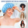GmwyCzV Pack of 3 Shower Caps, Double-Layer Waterproof Shower Caps,