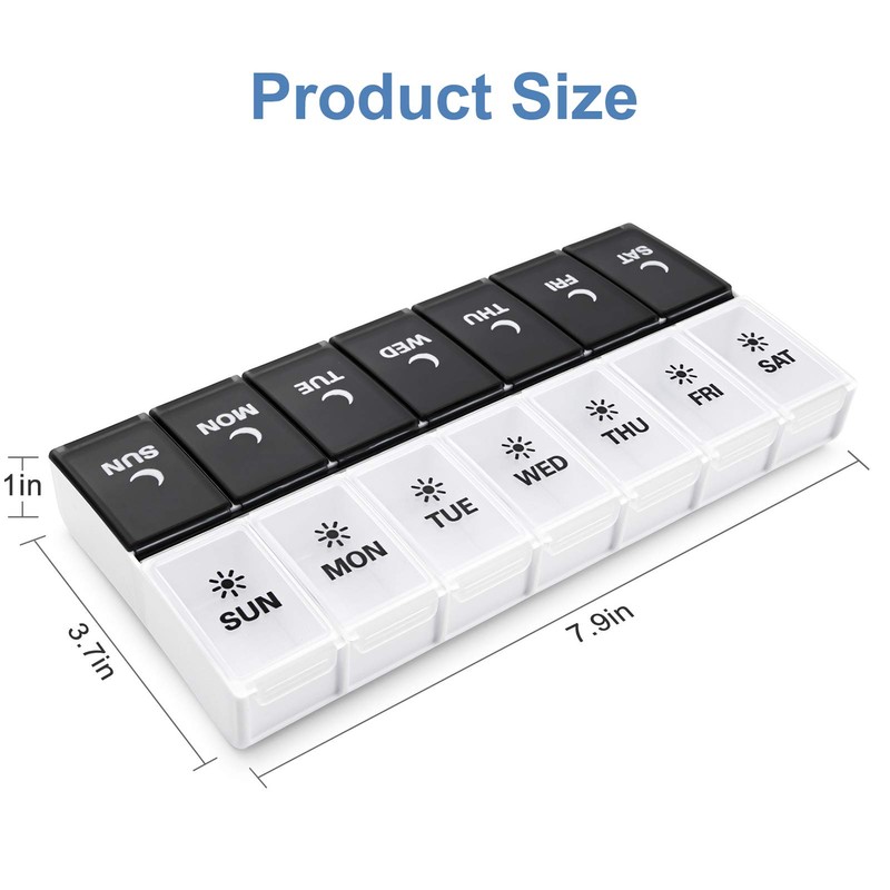 DANYING Large Pill Organizer 2 Times a Day, Weekly Box