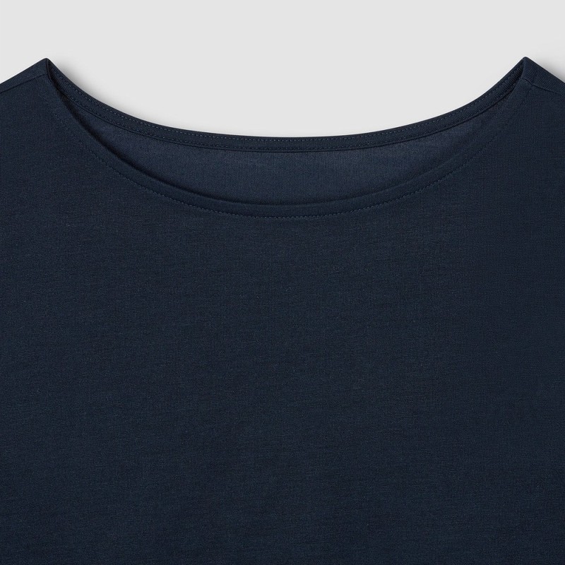 jaju [JAJU] Women's Soft 5-Button Lounge Dress_Navy