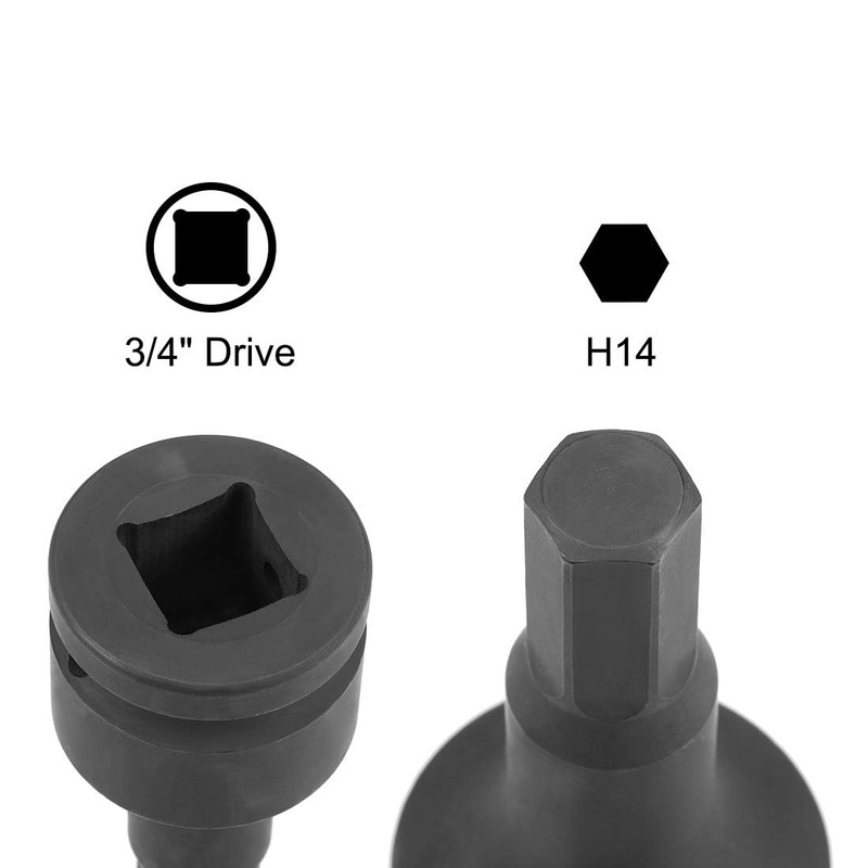 TA-VIGOR Impact Hex Bit Socket, 3/4" Drive x H14 (14mm)