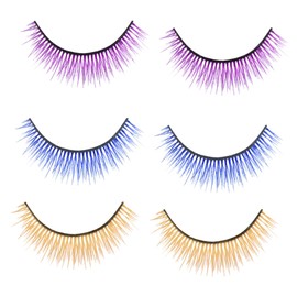 Ipetboom Fashionable False Eyelashes Pairs Assorted Colors for Party Stage and Cosplay Lightweight and Comfortable