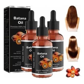 3pcs Aceite de Batana puro 60ml para crecimiento del cabello y anti caída. Óleo natural orgánico hidratante para reparación capilar, folículo y barba. Tratamiento intensivo pérdida de pelo unisex.