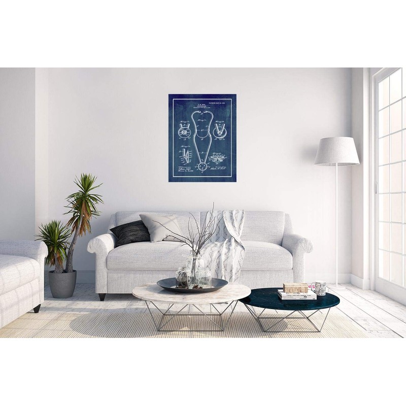 Stethoscope Patent Print Midnight Blue with Border (5" x 7")