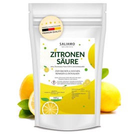 Saliamo 500 g Citric Acid Monohydrate E330 Powder, Food Grade, Pure Citric Acid, Cooking, Baking, Cleaning, Cleaning