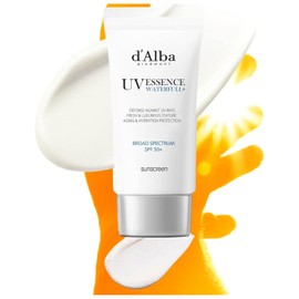 D’ALBA Waterfull Essence Sunscreen SPF 50+ 50 ml – Protector Solar Facial Coreano con Niacinamida y Extracto de Centella – Bloqueador Facial de Textura Ligera e Hidratante K Beauty