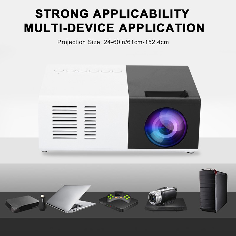 Mini Portable LED Projector 1800LM with Tripod Bracket for Home