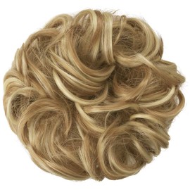 FESHFEN Messy Hair Bun Hair Pieces Curly Large Hair Bun Scrunchies Extensions Synthetic Tousled Updo Hairpieces for Women Girls, 1.94oz