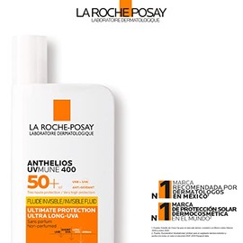 La Roche-Posay Anthelios UVMune 400 Fluido Invisible FPS 50+, Protector Solar, con Mexoryl 400, para Todo Tipo de Piel, Textura Ligera, Apto para Uso 