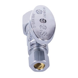 Midline Valve 82358QS-OM Water Supply Stop Valve with Quarter Turn Wheel; Lead-Free; One Piece Design; Straight Shut-off for Toilet, Sink, Dishwasher; 5/8 in. COMP x 3/8 in. COMP; Chrome Plated Brass