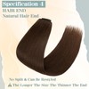 S-noilite Clip in Hair Extensions Human Hair Medium Brown, 12