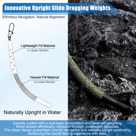 Dragging Weights for Catfish, 5pcs Rattle Snake Dragging Weights No Snag Sinker Dragging Drift Weight Snagless Catfish Sinkers for Dragging Trolling Drifting Catfishing Tackle and Gear (5pcs, 2oz)