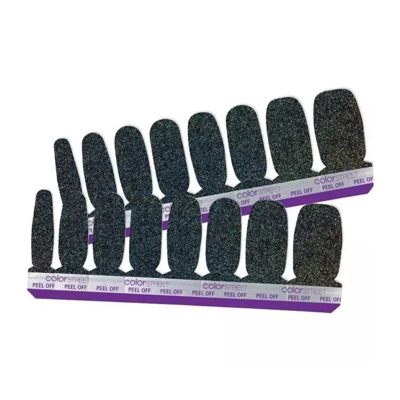 Color Street Nail Strips ~ SOHO OVER-IT ~ Black Holographic