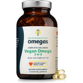 Cápsulas Blandas De Aceite De Ahiflower Vegano Completo Y Equilibrado Omega 3-6-9 Ácidos Grasos Esenciales A Base De Plantas Sin Pescado Fuente De Grasas Saludables Veganas 120 Cáp