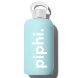 Sorority Shop Pi Beta Phi Glass Water Bottle with Silicone Sleeve - 16 Oz Glass Bottle, Reusable, Cold Beverages