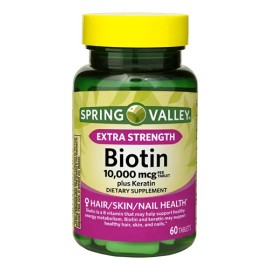 Biotina Plus Keratin Extra Strength 10,000 Mcg 60 Tabletas                                                                                            