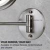 OVENTE Wall Mounted Lighted Makeup Mirror, 7" Double Sided 1X/7X