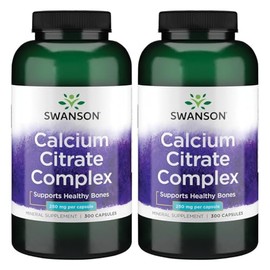 Swanson Calcium Citrate Complex Muscle Bone Health Support Mineral Supplement 300 Capsules (2 Pack)