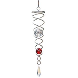CIM Wind Spiral - Medium Crystal Twister Red - Dimensions: 5 x 24 cm - Includes Swivels, Hooks and Nylon Cord - Attractive Decoration