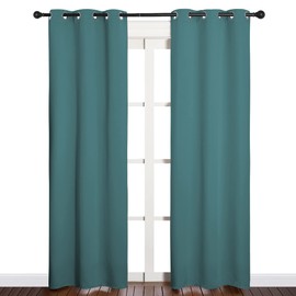 NICETOWN NICETOWN Window Curtain Panels, Thermal Curtains Insulated Solid Grommet Blackout Draperies/Drapes for Loft Window (Sea Teal, One Pair, 34 by 84-inch)