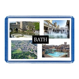Bath - Postcard-Style Design - 7cm x 4.5cm - Novelty Tourism Fridge Magnet.