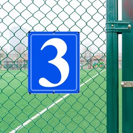 i-CowFun Premium Metal Numbered Sign Outdoor Blue, Reflective 12" x 10" Large Aluminum Number Signs for Parking Space, Tennis Court, Field, Warehouse, Aisle, Building, Dock, High Visibility, Weather-resistant, No Fade