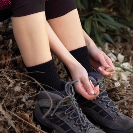 PRS Calzini Trekking Donna Traspiranti Anti Vesciche, calze ideali per Escursionismo Walking Hiking Montagna Caccia Trail Outdoors Sports, 2 Paia, Nero (35-40)