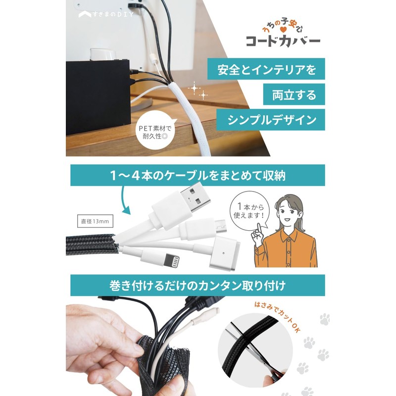 Uchinoko Safety Cord Cover (White)