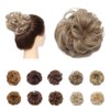 Silk-co Fake Hair Bun Scrunchy Scrunchie Messy Bun Chignons Wavy