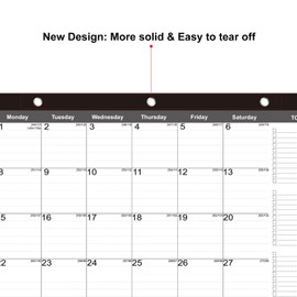 TOWWI Desk Calendar 2025-2026, Large Wall or Desktop Monthly Calendar for Daily Schedule, Office, Home - 16.7x11.6 inches (Black)